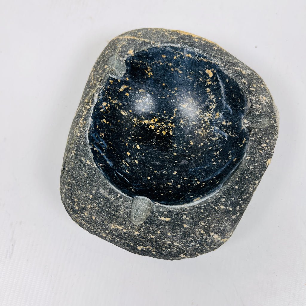 River Stone Blue Gold Splashed Ash Tray