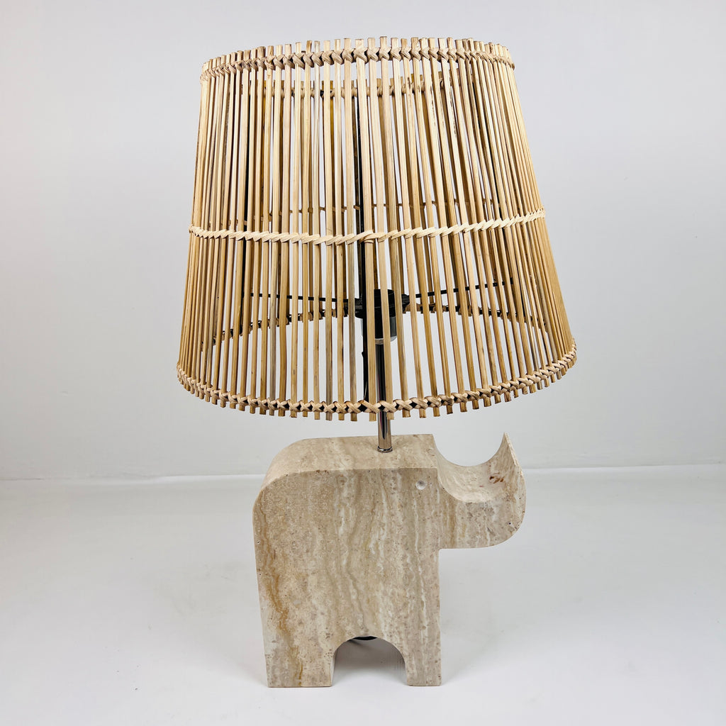 Rhino Travertine Table Lamp