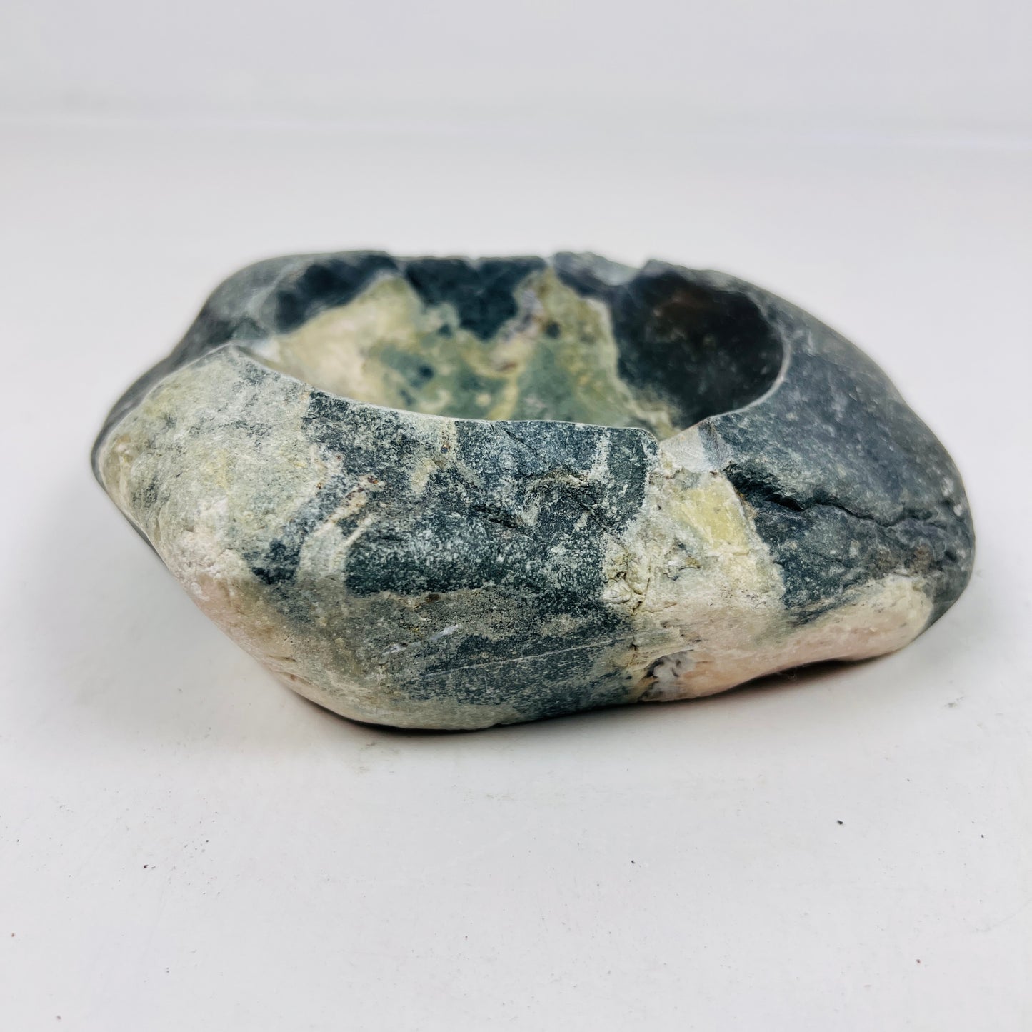 Green Water Marked Ash Tray - River Stone