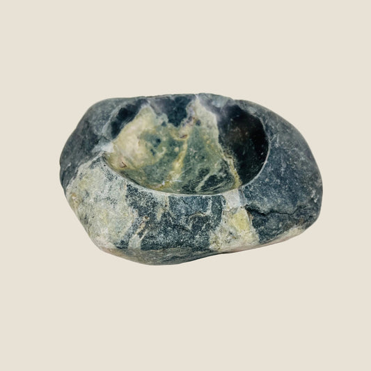 Green Water Marked Ash Tray - River Stone