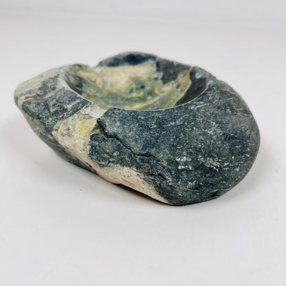 Green Water Marked Ash Tray - River Stone