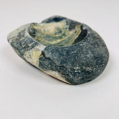 Green Water Marked Ash Tray - River Stone