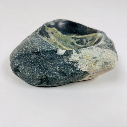 Green Water Marked Ash Tray - River Stone