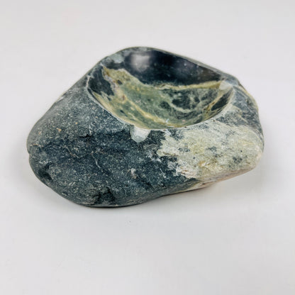 Green Water Marked Ash Tray - River Stone