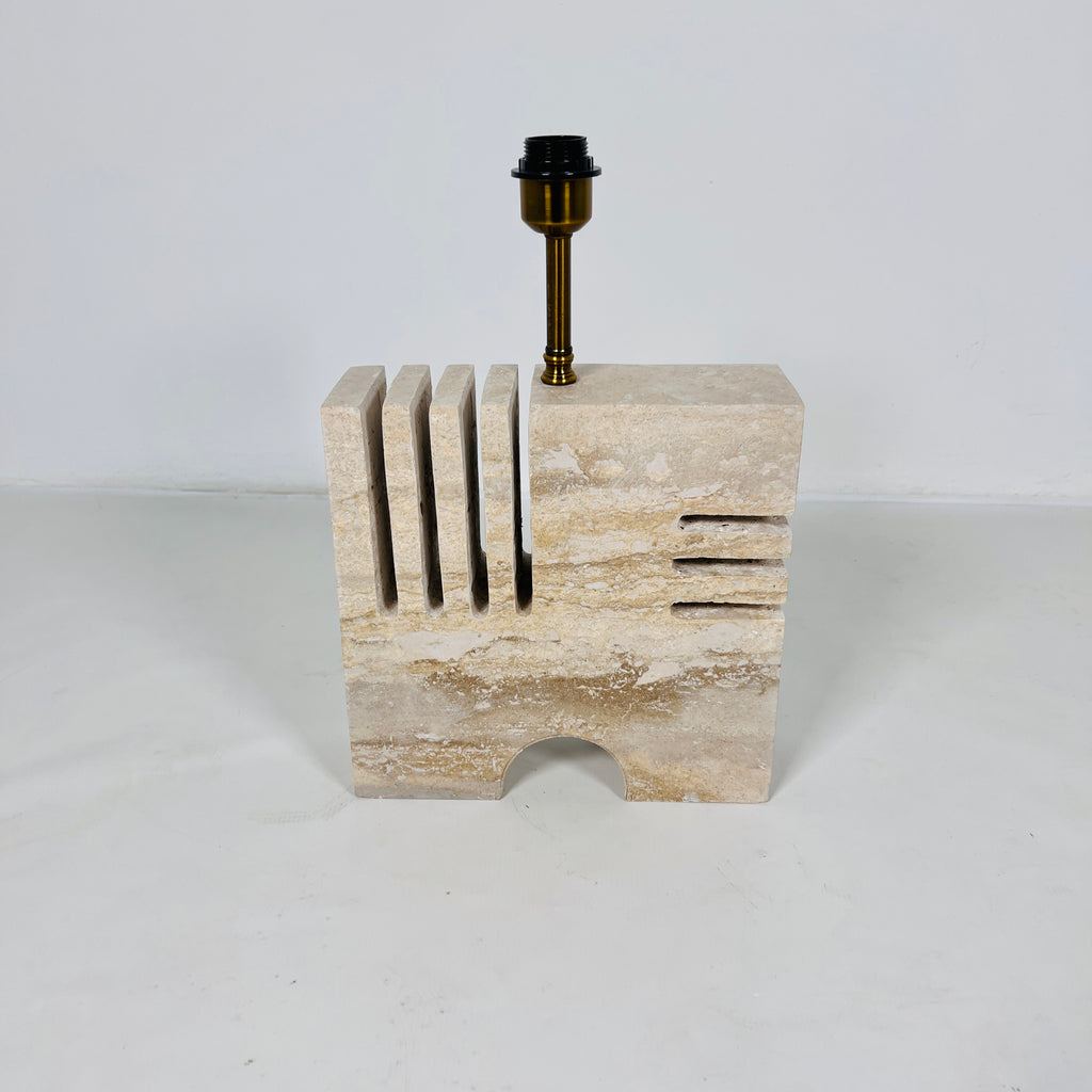 Puzzle Piece Travertine Table Lamp