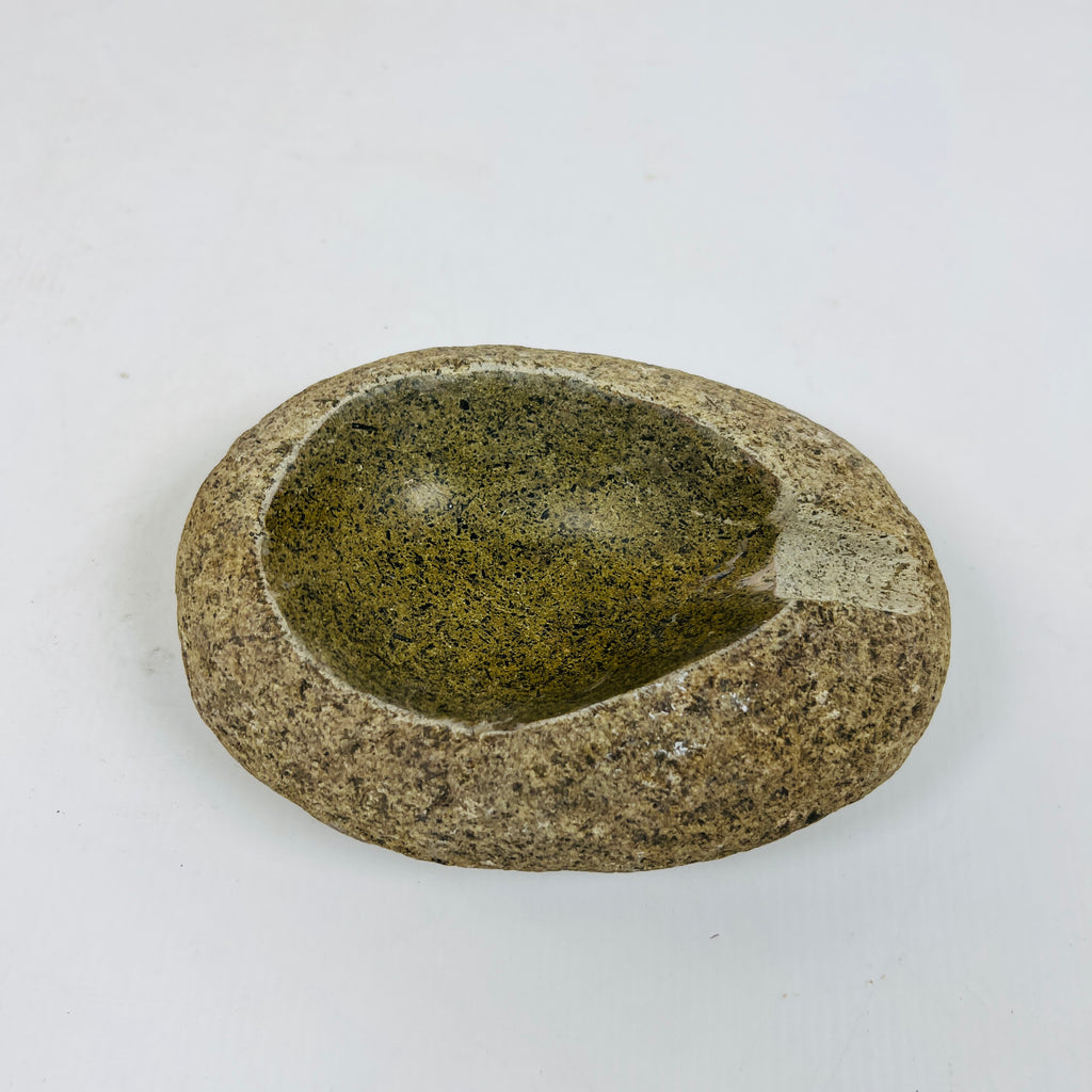 River Stone Deep Green Pecked Ash Tray