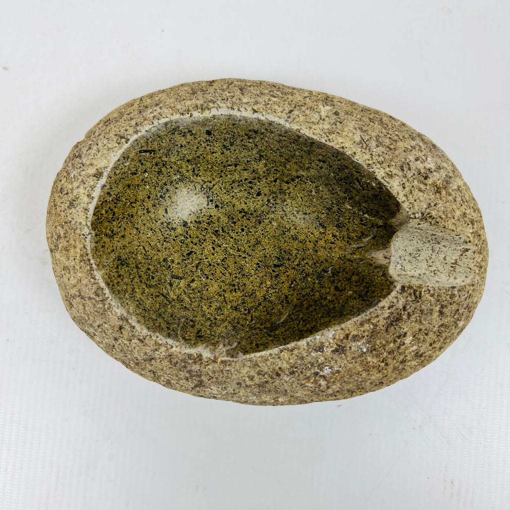 River Stone Deep Green Pecked Ash Tray