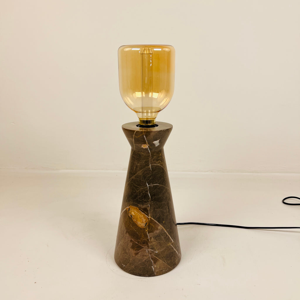 Upside Down Funnel Amber Marked Table Lamp