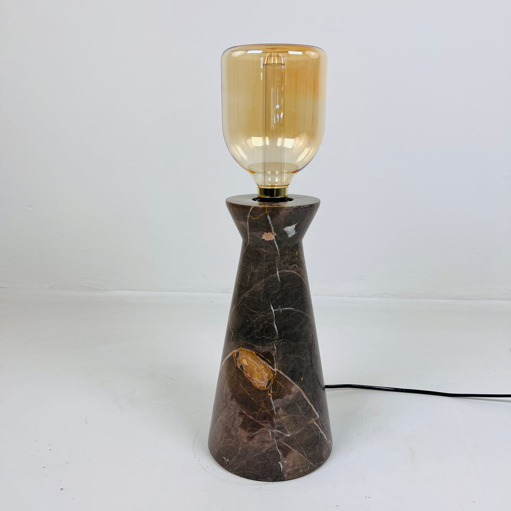 Upside Down Funnel Amber Marked Table Lamp