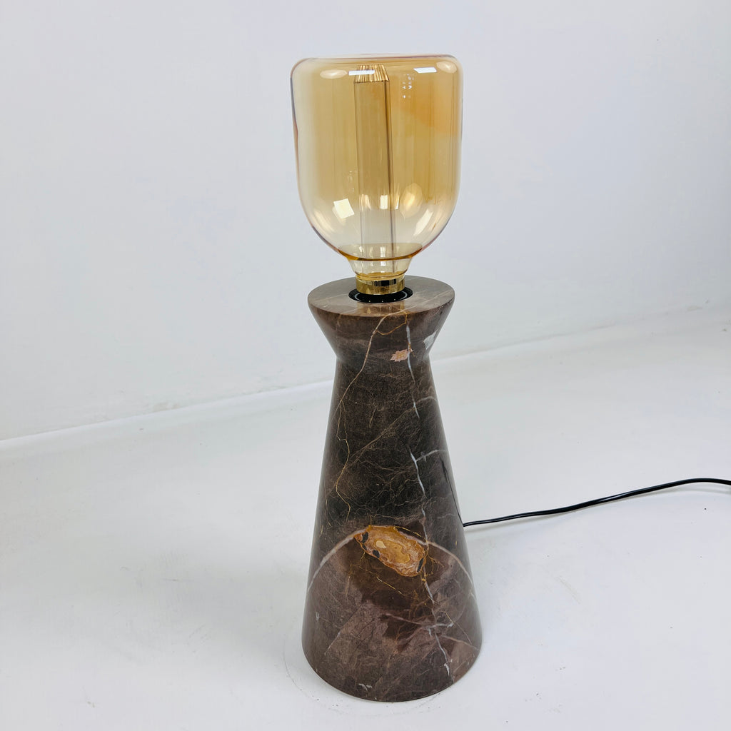 Upside Down Funnel Amber Marked Table Lamp