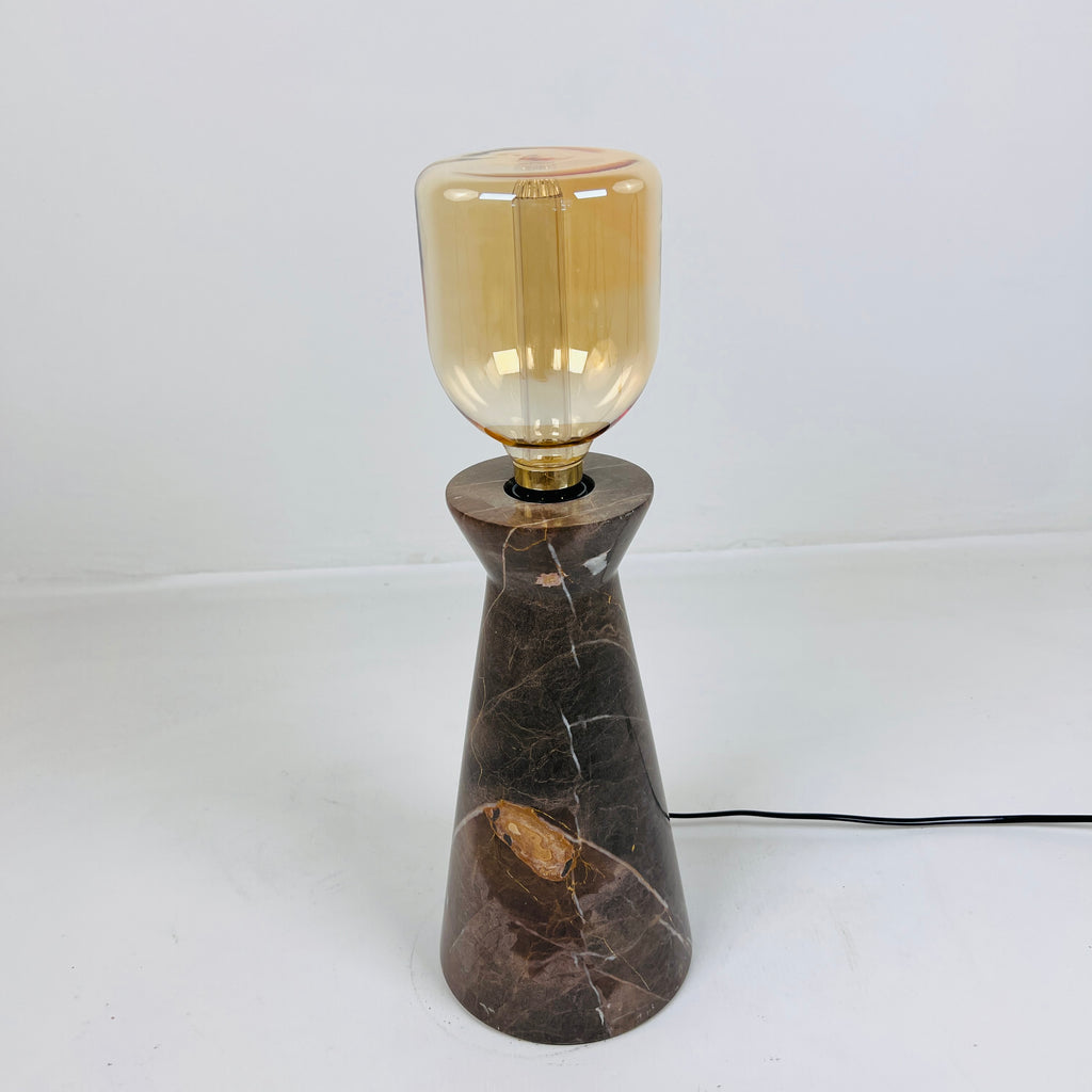 Upside Down Funnel Amber Marked Table Lamp