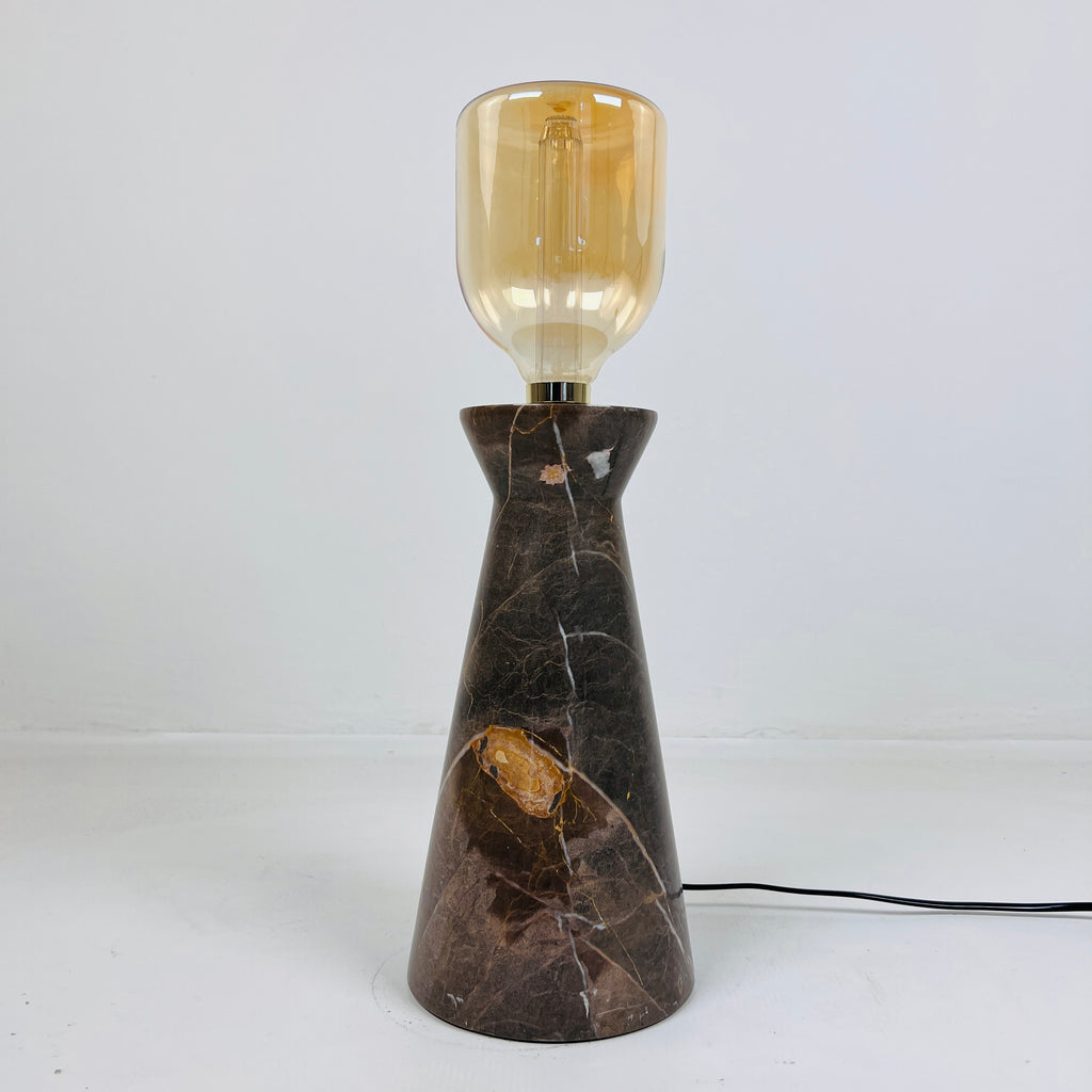 Upside Down Funnel Amber Marked Table Lamp