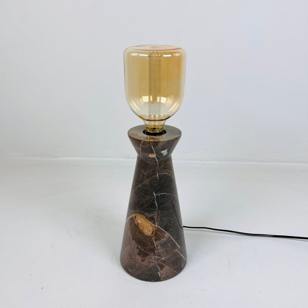 Upside Down Funnel Amber Marked Table Lamp