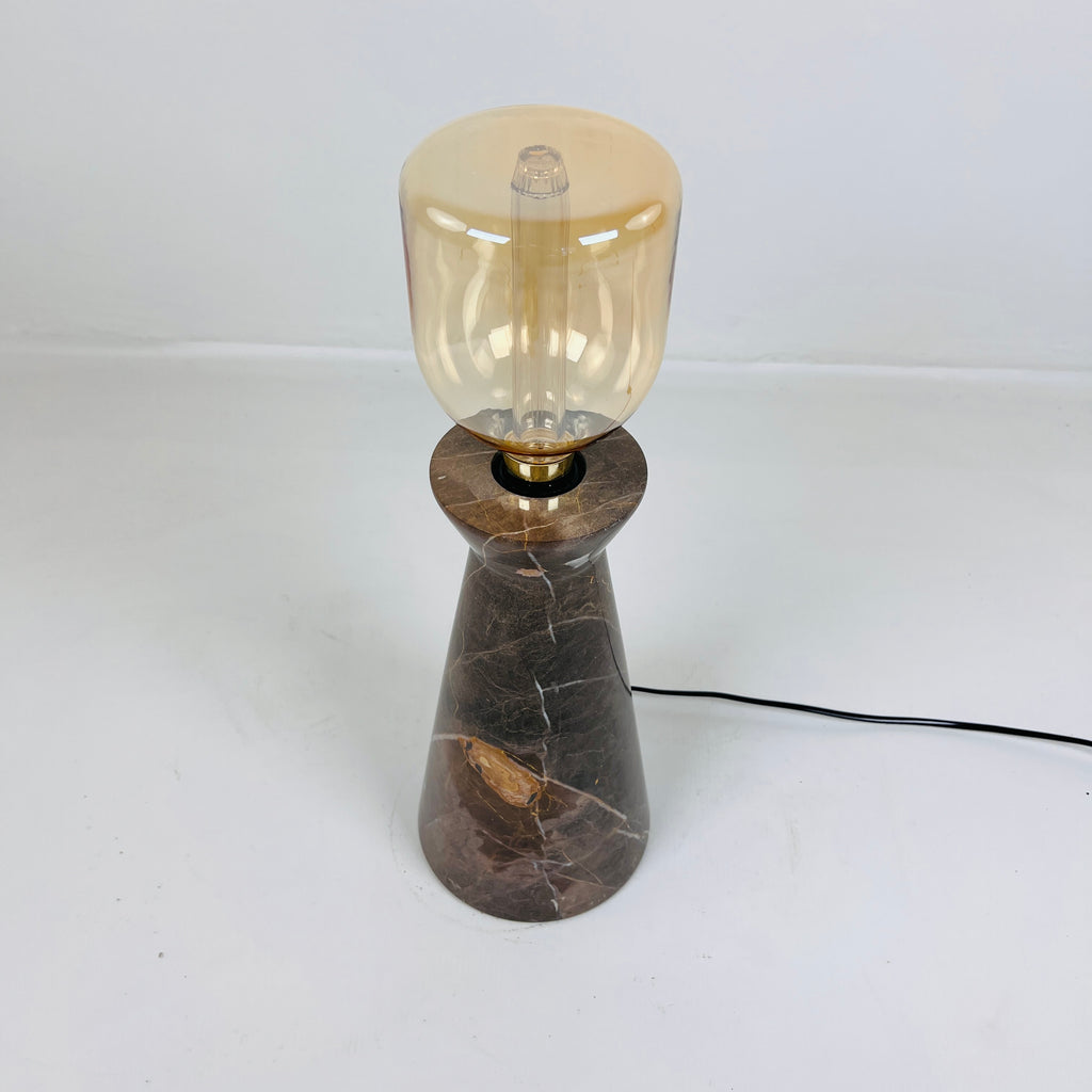 Upside Down Funnel Amber Marked Table Lamp