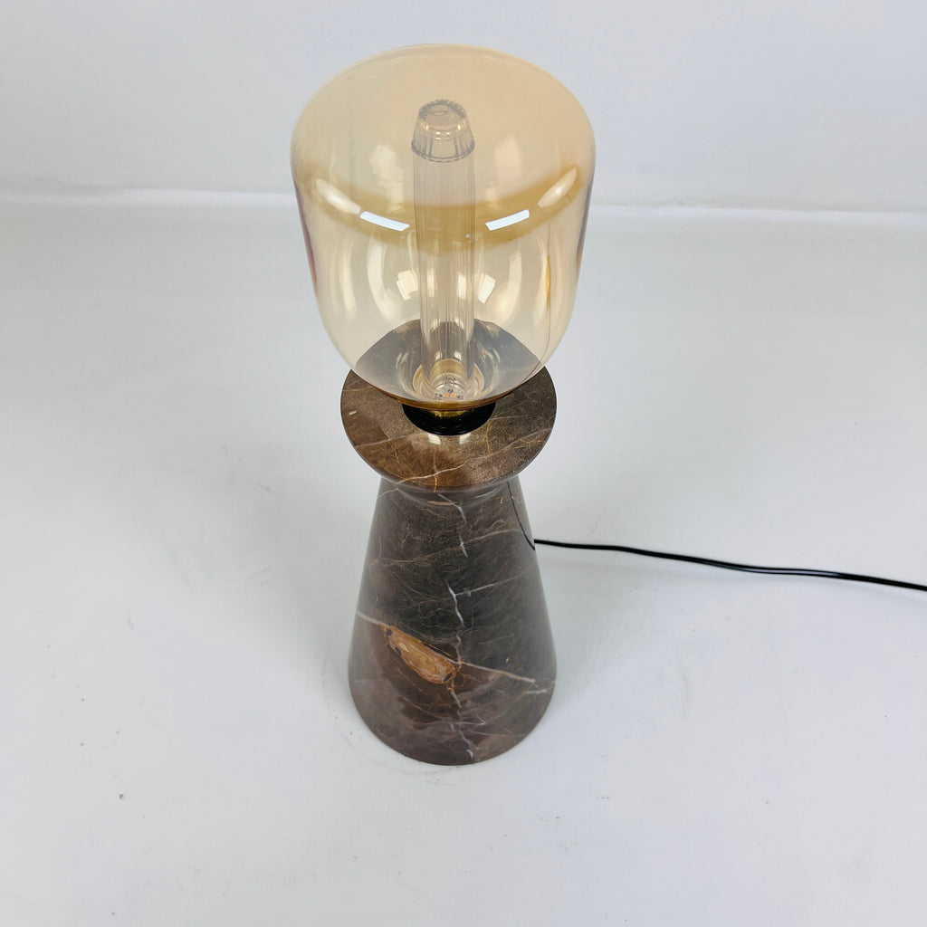 Upside Down Funnel Amber Marked Table Lamp