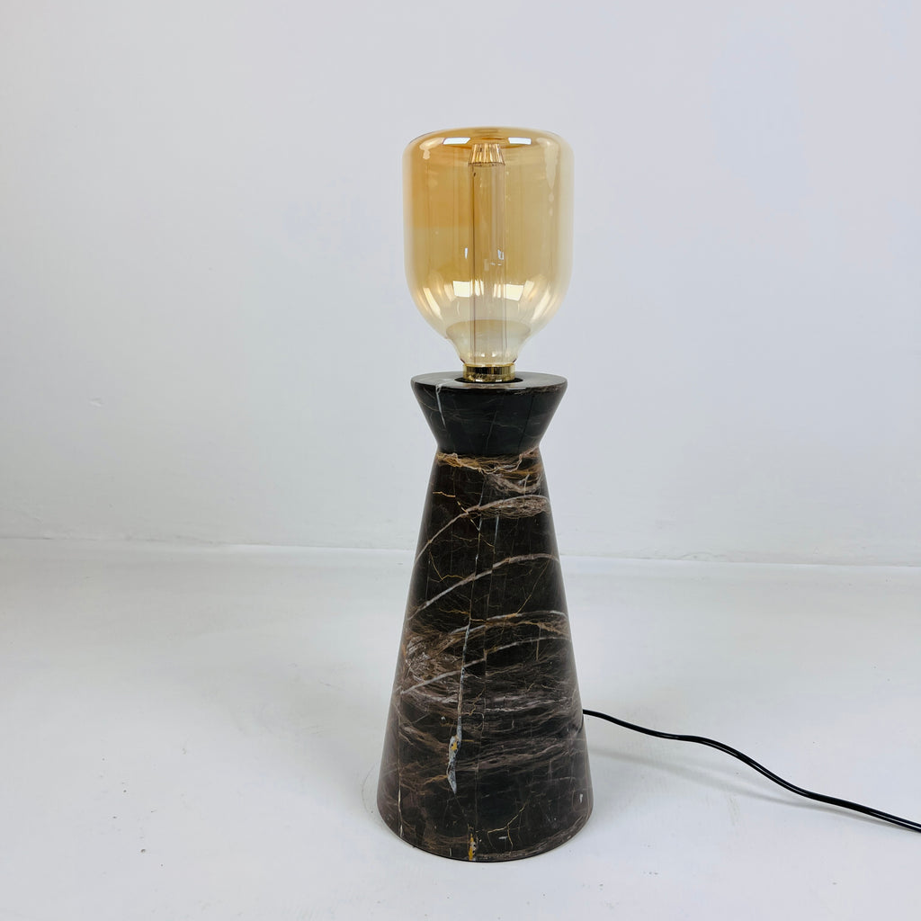 Upside Down Funnel Amber Lined Table Lamp