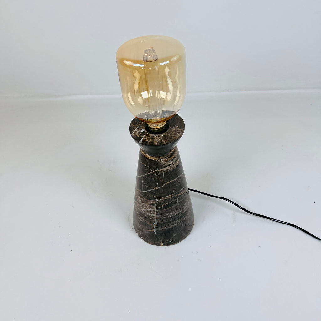 Upside Down Funnel Amber Lined Table Lamp