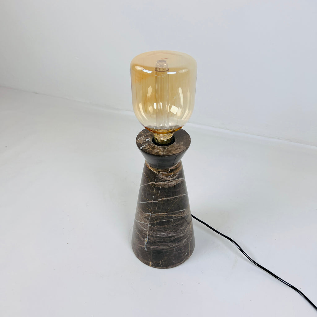 Upside Down Funnel Amber Lined Table Lamp