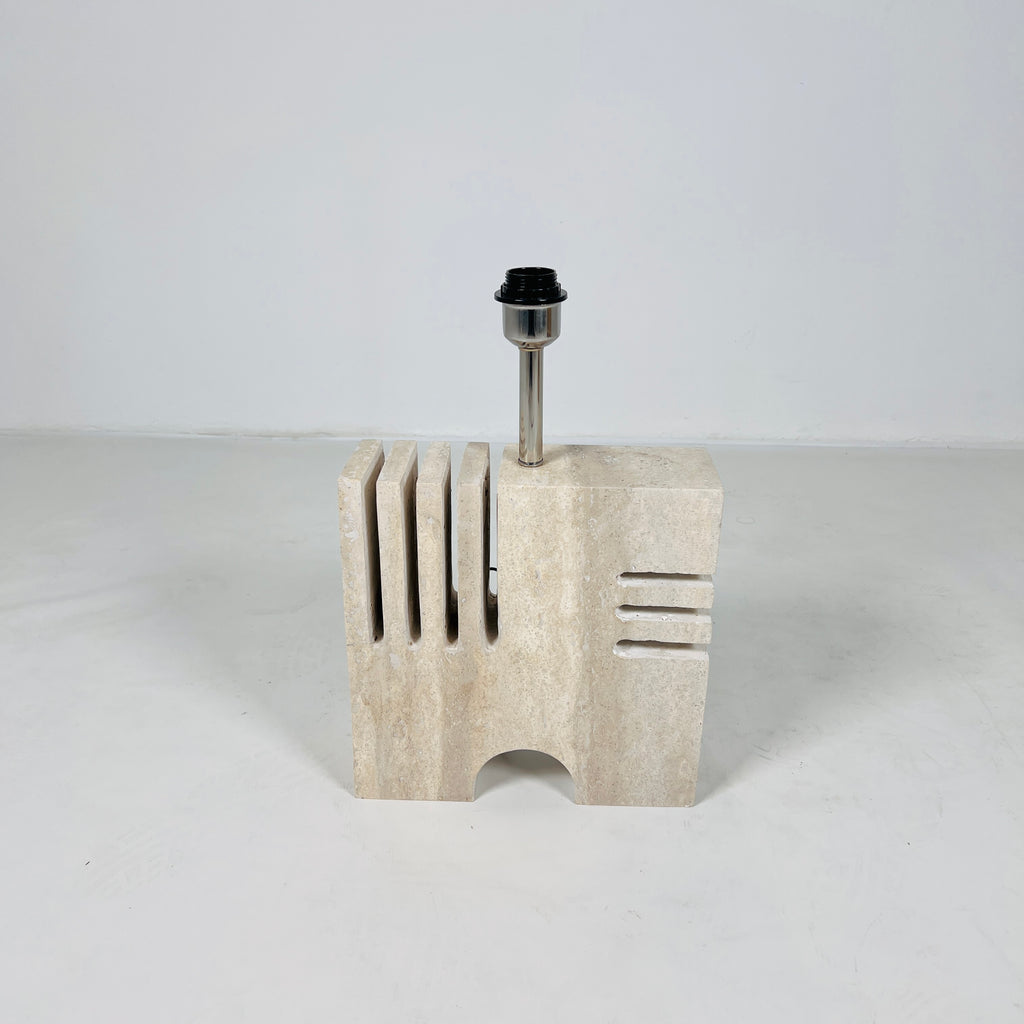 Puzzle Piece Travertine Table Lamp