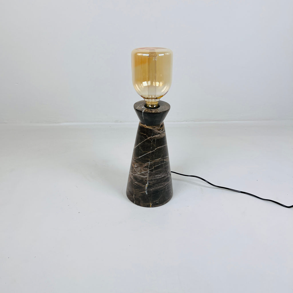 Upside Down Funnel Amber Lined Table Lamp