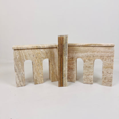 Bridge Bookends Pair - Travertine