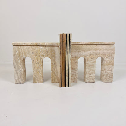Bridge Bookends Pair - Travertine