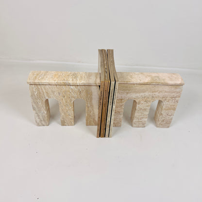 Bridge Bookends Pair - Travertine