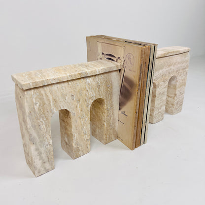 Bridge Bookends Pair - Travertine