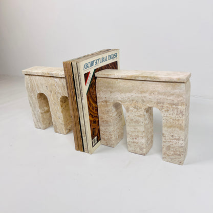 Bridge Bookends Pair - Travertine