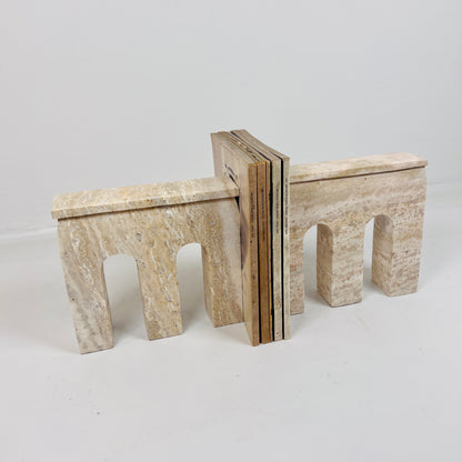 Bridge Bookends Pair - Travertine