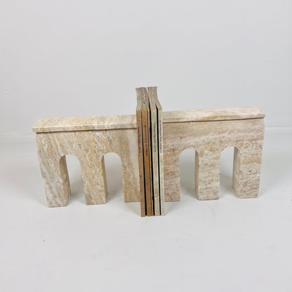 Bridge Bookends Pair - Travertine