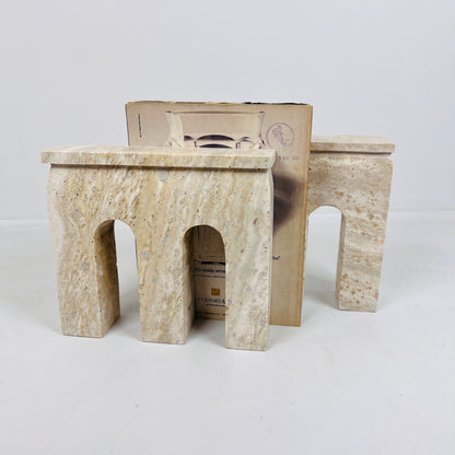 Bridge Bookends Pair - Travertine