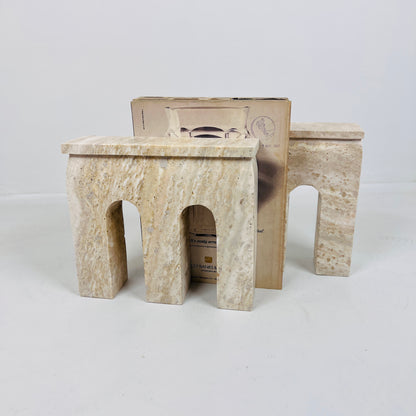 Bridge Bookends Pair - Travertine