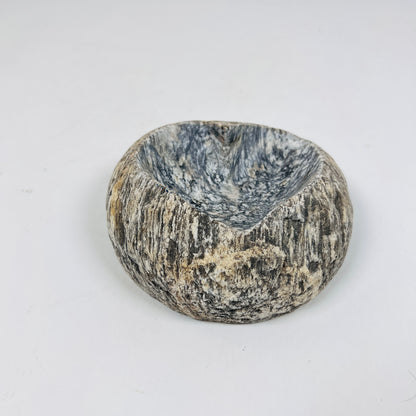 Heart Carved Grey Splashed Ash Tray - River Stone