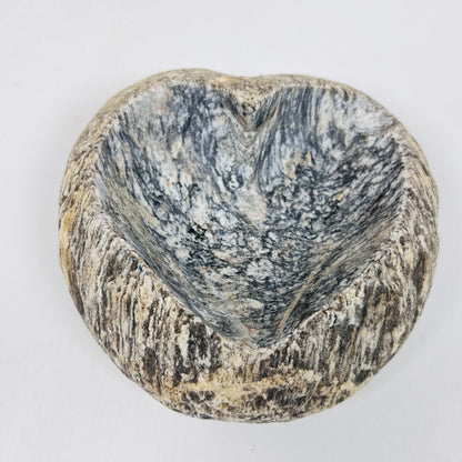 Heart Carved Grey Splashed Ash Tray - River Stone
