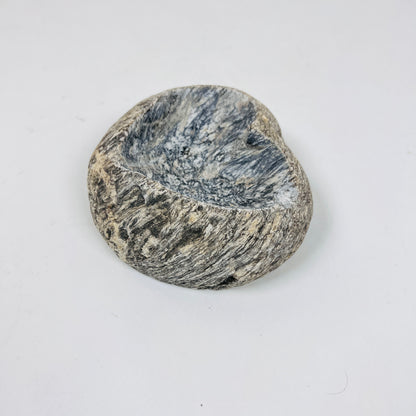 Heart Carved Grey Splashed Ash Tray - River Stone