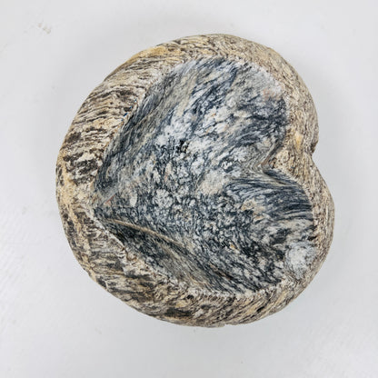 Heart Carved Grey Splashed Ash Tray - River Stone