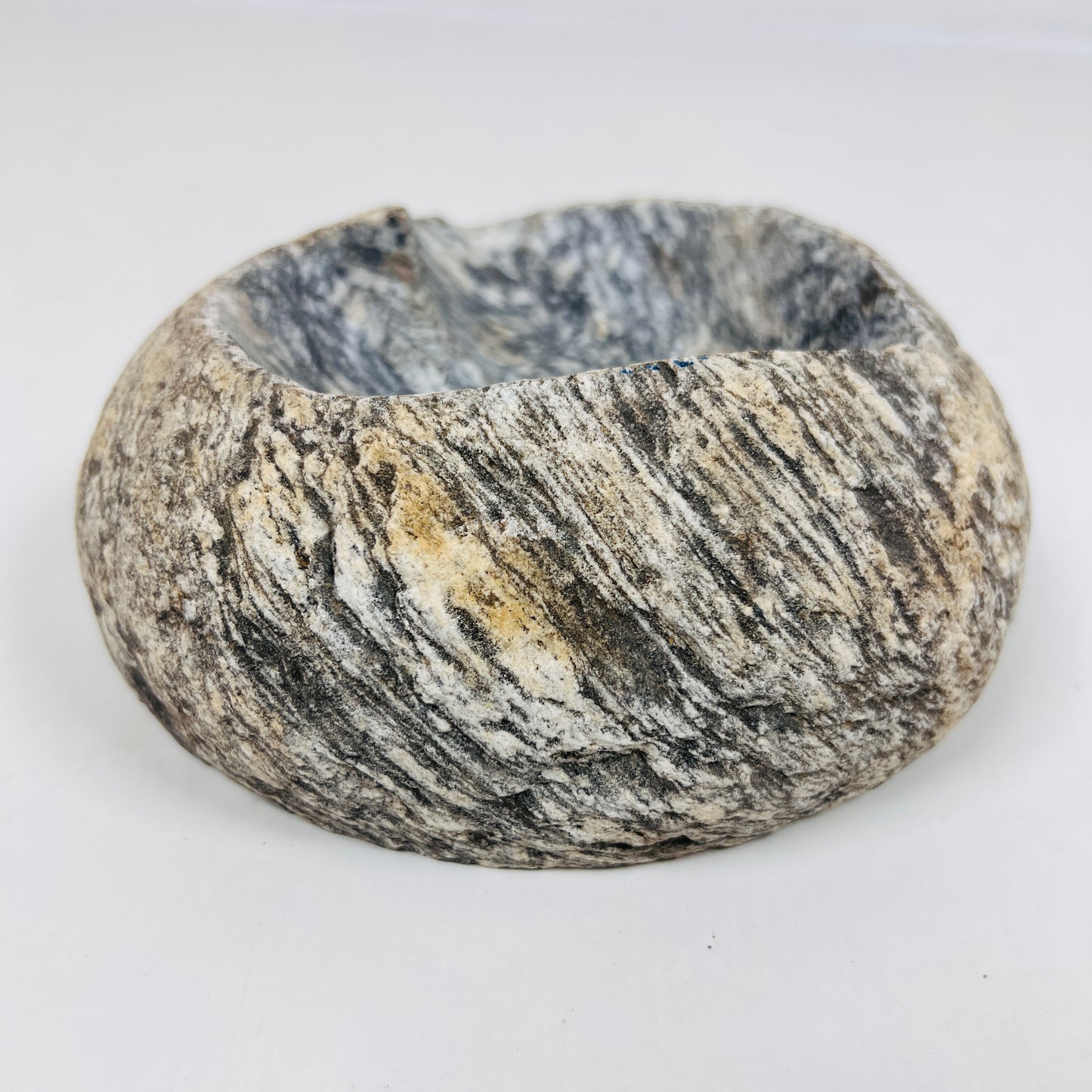 Heart Carved Grey Splashed Ash Tray - River Stone