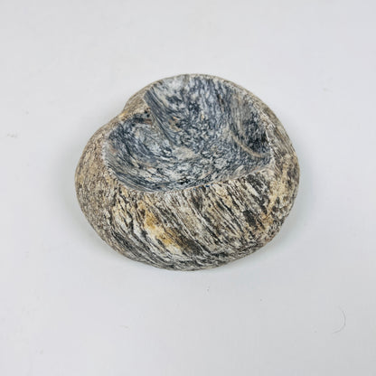 Heart Carved Grey Splashed Ash Tray - River Stone
