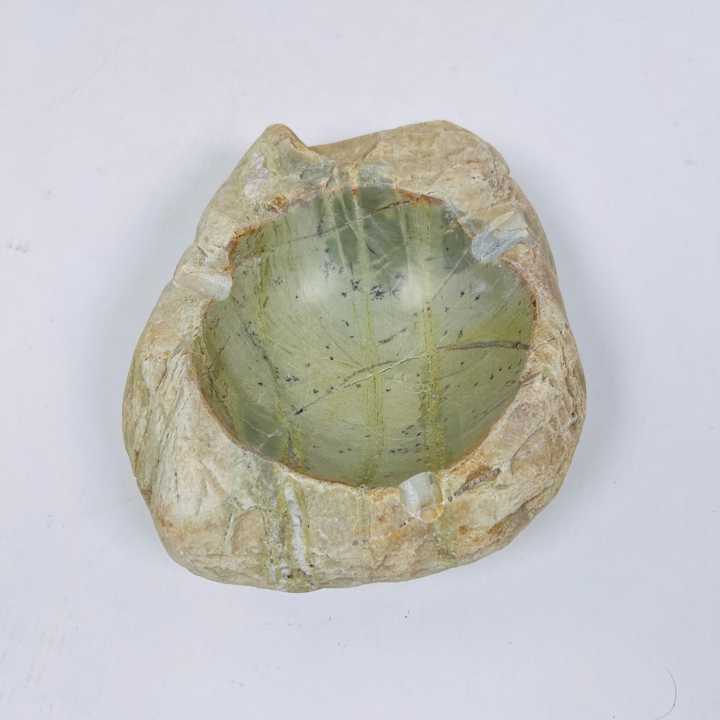 Light Green Hued Ash Tray - River Stone