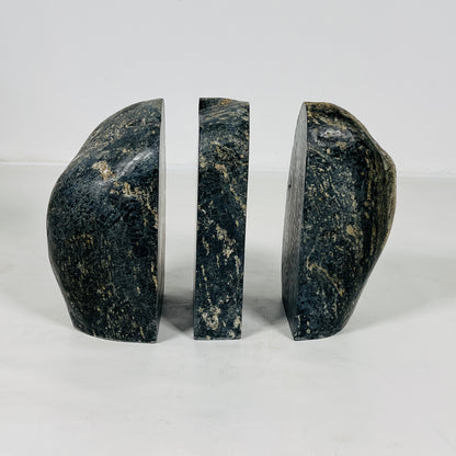 Blotched Riverstone Bookend - Black