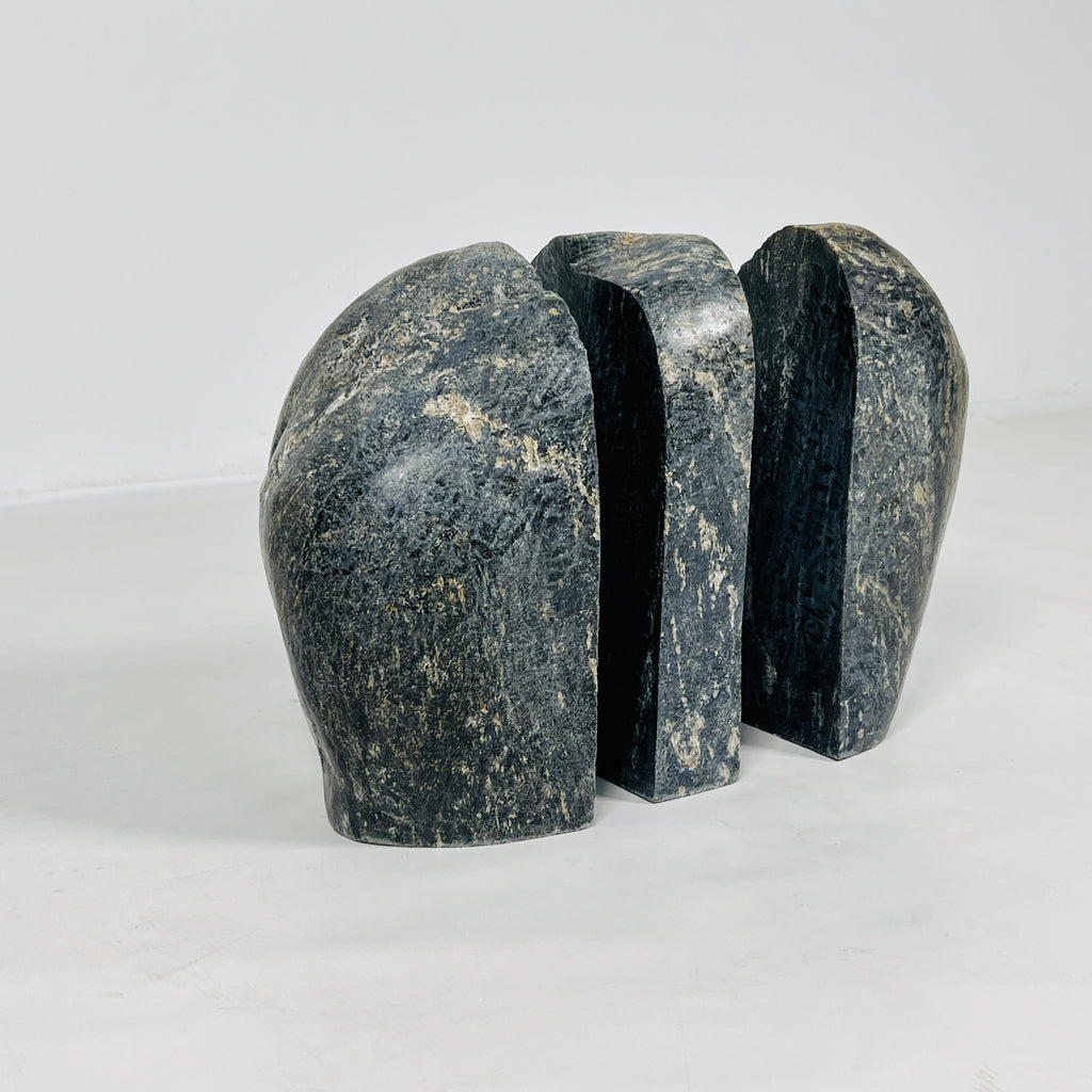 Black Blotched Riverstone Bookend