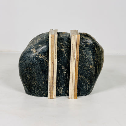 Blotched Riverstone Bookend - Black