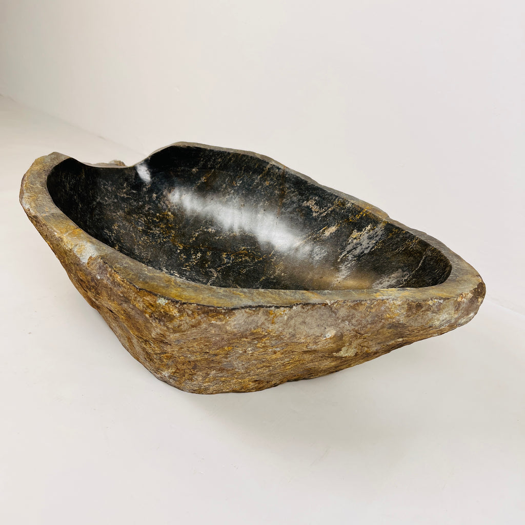 Amber Glazed River Stone Sink