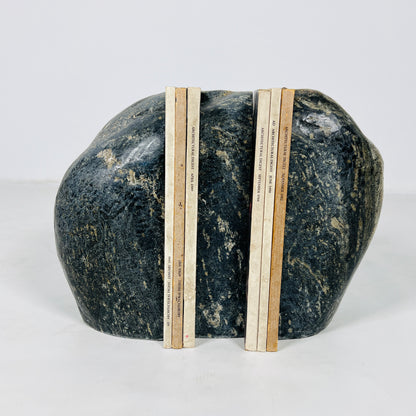 Blotched Riverstone Bookend - Black