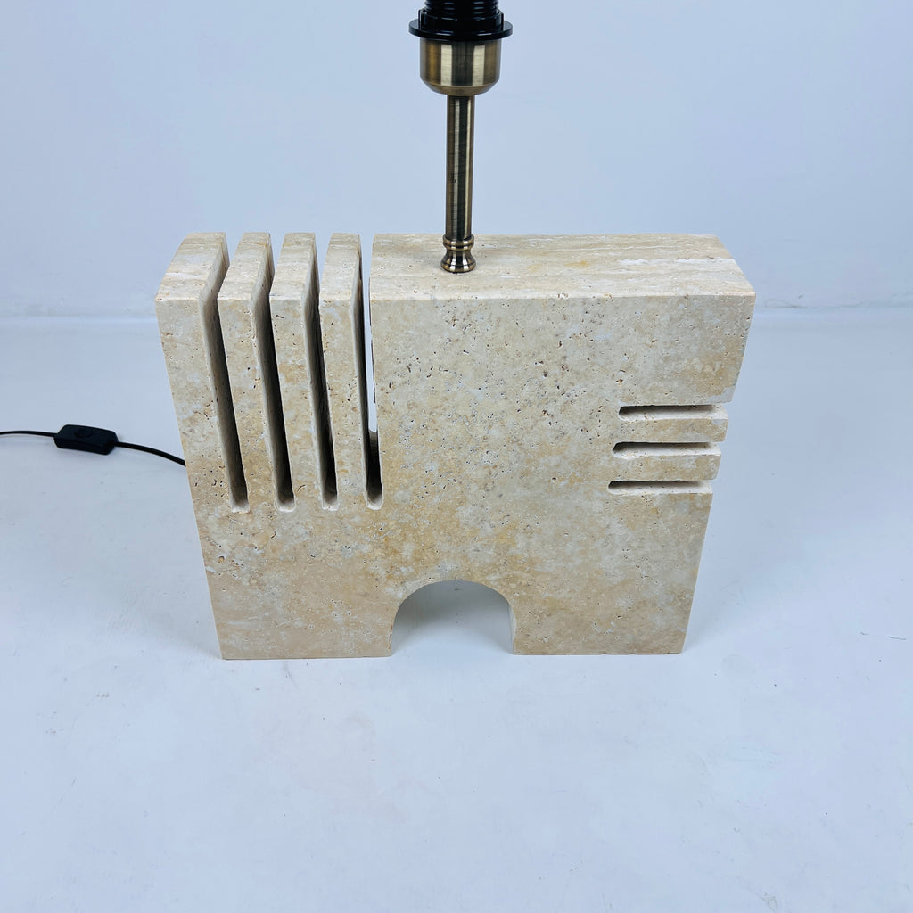 Puzzle Piece Travertine Table Lamp