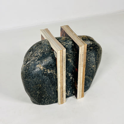 Blotched Riverstone Bookend - Black