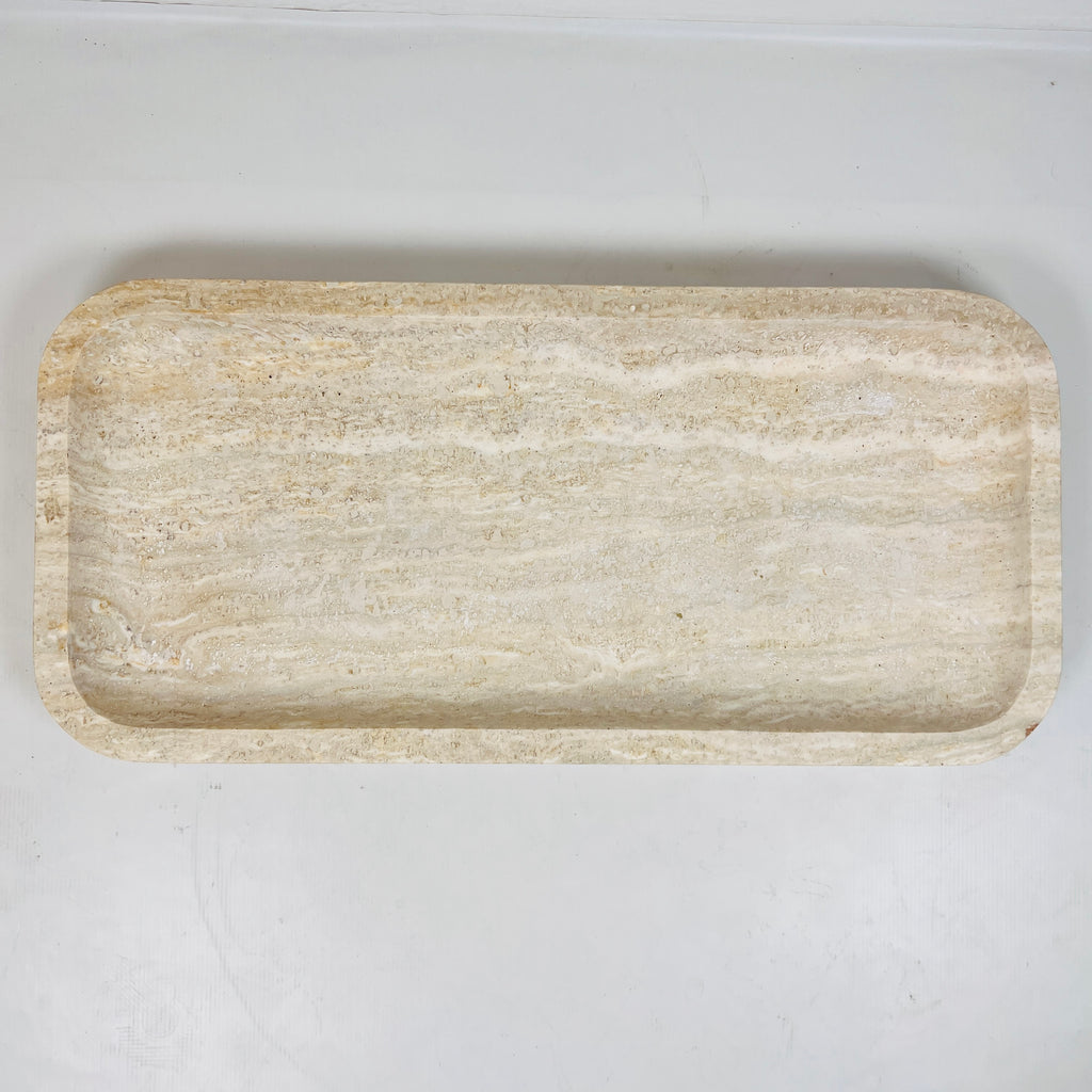 Travertine Rectangle Lined Tray