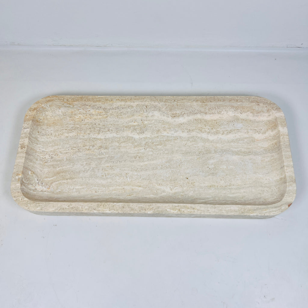 Travertine Rectangle Lined Tray