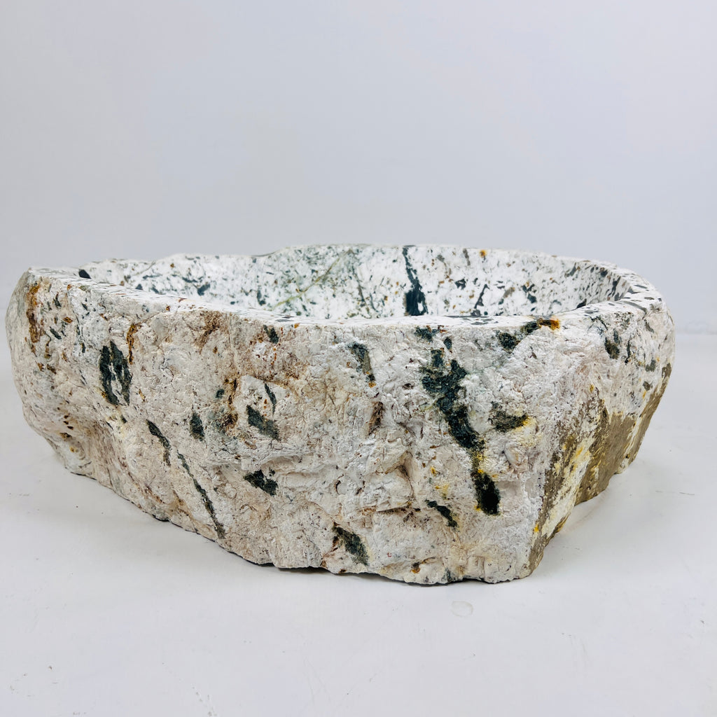 Black and Mustard Spotted River Stone Sink